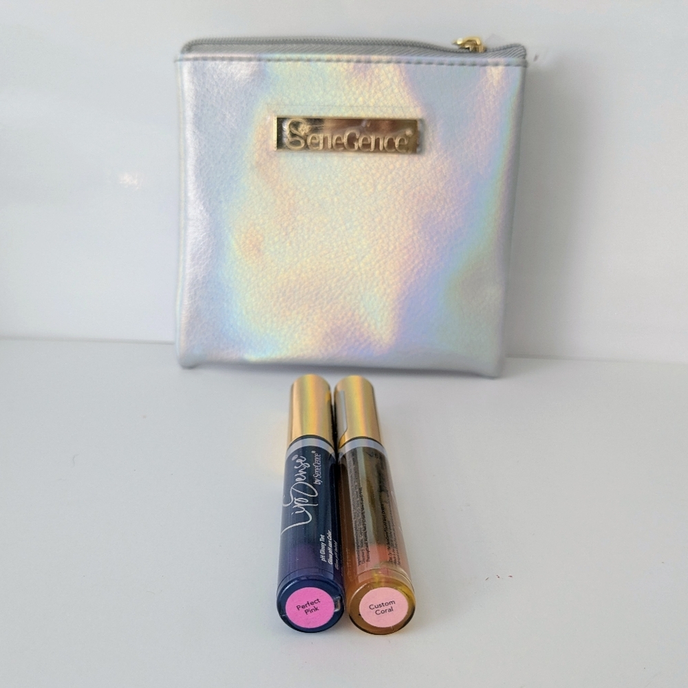 SeneGence PH Gloss Set - Pink and Coral With Holographic Bag